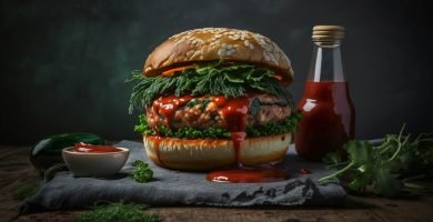 Receta Proteica Paso a Paso: Hamburguesa de Pavo con Col Rizada y Salsa de Tomate